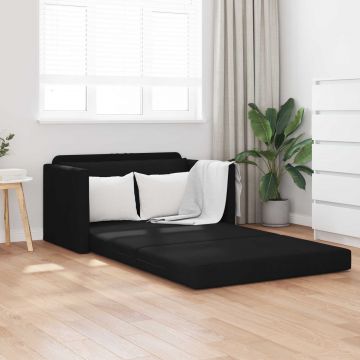 vidaXL Canapea extensibilă cu 2 locuri pliabilă Negru 124 x 71 x 78 cm