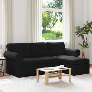 vidaXL Canapea Negru 215 x 138 x 80 cm țesătură