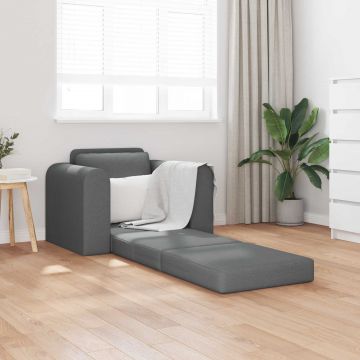 vidaXL Canapea Pliantă cu Pat Gri închis 98 x 71 x 83 cm țesătură