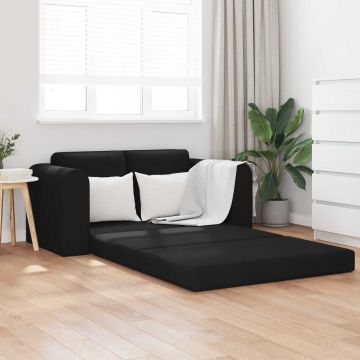 vidaXL Canapea Pliantă cu Pat Negru 148 x 71 x 83 cm țesătură