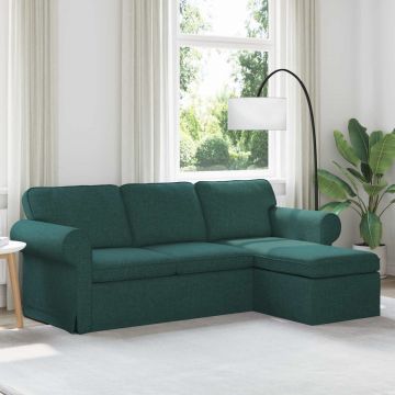 vidaXL Canapea Verde închis 215 x 138 x 80 cm țesătură