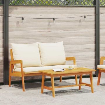 vidaXL Set bistro cu pernă 2 Bucată Ulei Natural Lemn Solid de Acacia