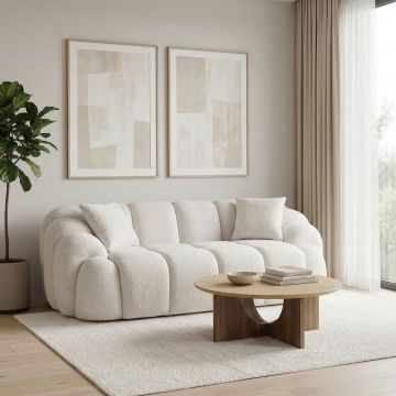 Canapea 2 locuri, Atelier del Sofa, 752EST2501, PAL ACOPERIT CU CARPEN/MELAMINAT, Alb