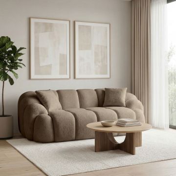 Canapea 2 locuri, Atelier del Sofa, 752EST2502, PAL ACOPERIT CU CARPEN/MELAMINAT, Maro