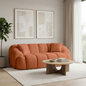 Canapea 2 locuri, Atelier del Sofa, 752EST2503, PAL ACOPERIT CU CARPEN/MELAMINAT, Caramiziu