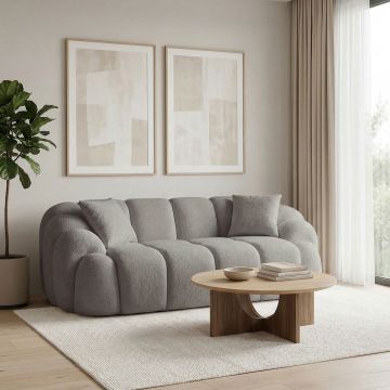 Canapea 2 locuri, Atelier del Sofa, 752EST2506, PAL ACOPERIT CU CARPEN/MELAMINAT, Gri