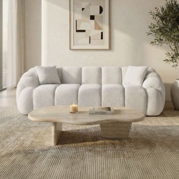 Canapea 3 locuri, Atelier del Sofa, 752EST1129, PAL ACOPERIT CU CARPEN/MELAMINAT, Alb
