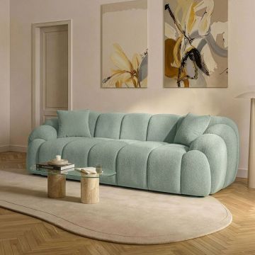 Canapea 3 locuri, Atelier del Sofa, 752EST1132, PAL ACOPERIT CU CARPEN/MELAMINAT, Turcoaz