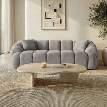Canapea 3 locuri, Atelier del Sofa, 752EST1134, PAL ACOPERIT CU CARPEN/MELAMINAT, Gri