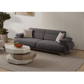 Canapea 3 locuri, Atelier del Sofa, 752EST1136, PAL ACOPERIT CU CARPEN/MELAMINAT, Antracit