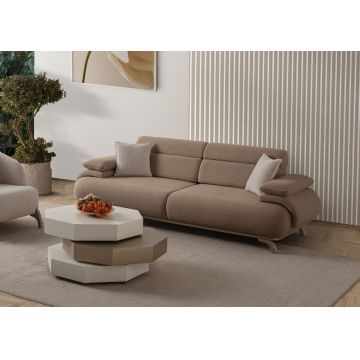 Canapea 3 locuri, Atelier del Sofa, 752EST1139, PAL ACOPERIT CU CARPEN/MELAMINAT, Latte