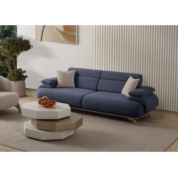 Canapea 3 locuri, Atelier del Sofa, 752EST1141, PAL ACOPERIT CU CARPEN/MELAMINAT, Albastru navy