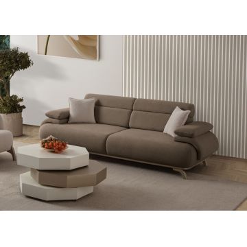 Canapea 3 locuri, Atelier del Sofa, 752EST1143, PAL ACOPERIT CU CARPEN/MELAMINAT, Pământ