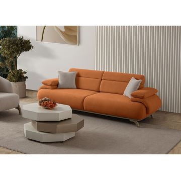 Canapea 3 locuri, Atelier del Sofa, 752EST1144, PAL ACOPERIT CU CARPEN/MELAMINAT, Caramiziu