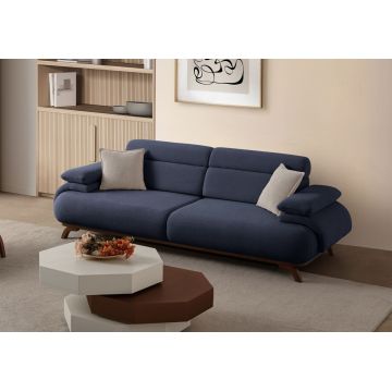 Canapea 3 locuri, Atelier del Sofa, 752EST1151, PAL ACOPERIT CU CARPEN/MELAMINAT, Albastru navy