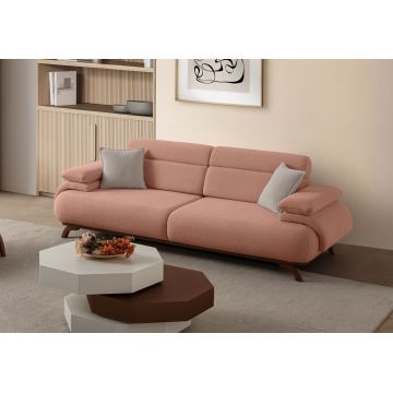 Canapea 3 locuri, Atelier del Sofa, 752EST1152, PAL ACOPERIT CU CARPEN/MELAMINAT, Roz pudra