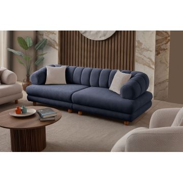 Canapea 3 locuri, Atelier del Sofa, 752EST1161, PAL ACOPERIT CU CARPEN/MELAMINAT, Albastru navy