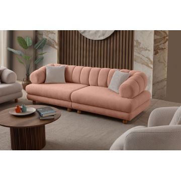 Canapea 3 locuri, Atelier del Sofa, 752EST1162, PAL ACOPERIT CU CARPEN/MELAMINAT, Roz pudra