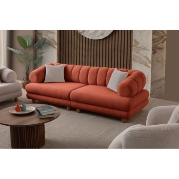 Canapea 3 locuri, Atelier del Sofa, 752EST1163, PAL ACOPERIT CU CARPEN/MELAMINAT, Caramiziu