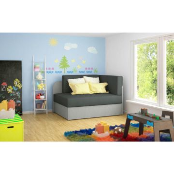 Canapea Copii Și Tineret, textil, gri, gri închis
