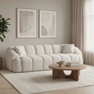 Canapea cu 4 locuri, Atelier del Sofa, 752EST2301, PAL ACOPERIT CU CARPEN/MELAMINAT, Alb