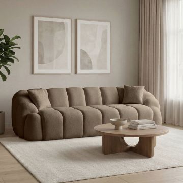Canapea cu 4 locuri, Atelier del Sofa, 752EST2302, PAL ACOPERIT CU CARPEN/MELAMINAT, Maro