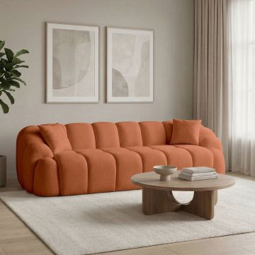 Canapea cu 4 locuri, Atelier del Sofa, 752EST2303, PAL ACOPERIT CU CARPEN/MELAMINAT, Caramiziu