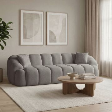 Canapea cu 4 locuri, Atelier del Sofa, 752EST2306, PAL ACOPERIT CU CARPEN/MELAMINAT, Gri