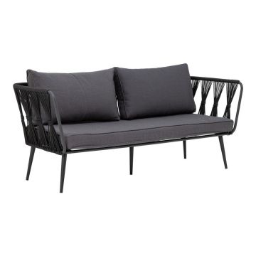 Canapea de grădină neagră din metal Pavone – Bloomingville