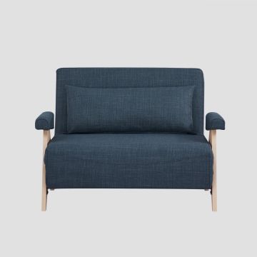 Canapea extensibila 1 loc Calore, Homla, 117x90x82 cm, lemn/poliester, albastru inchis