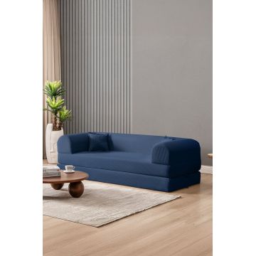 Canapea extensibila 3 locuri, Atelier del Sofa, 118FVL1303, MATERIAL TEXTIL CU NERVURI, Albastru navy