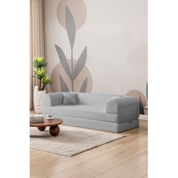 Canapea extensibila 3 locuri, Atelier del Sofa, 118FVL1305, MATERIAL TEXTIL CU NERVURI, Gri deschis