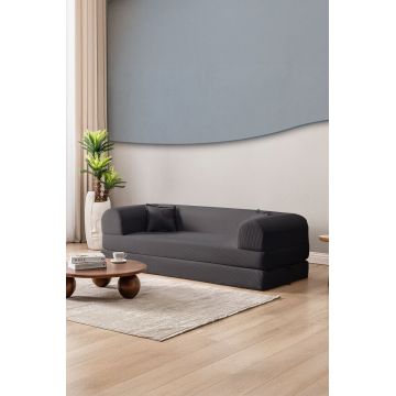 Canapea extensibila 3 locuri, Atelier del Sofa, 118FVL1306, MATERIAL TEXTIL CU NERVURI, Antracit