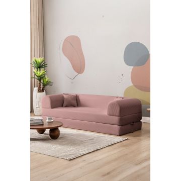 Canapea extensibila 3 locuri, Atelier del Sofa, 118FVL1309, MATERIAL TEXTIL CU NERVURI, Roz