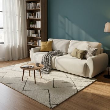 Canapea extensibila 3 locuri, Hungie, Bej, 250x92x89 cm