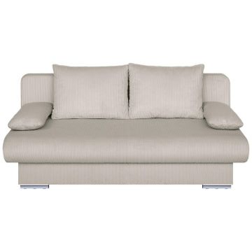 Canapea Extensibilă, material pe bază de lemn, textil, crem