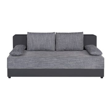Canapea Extensibilă, material pe bază de lemn, textil, gri