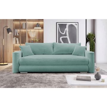 Canapea Extensibilă, textil, albastru deschis