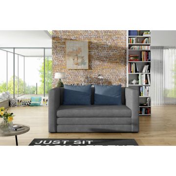 Canapea Extensibilă, textil, albastru, gri