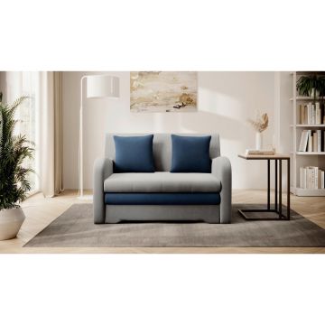 Canapea Extensibilă, textil, antracit, albastru