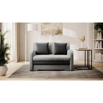 Canapea Extensibilă, textil, antracit, gri deschis