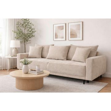 Canapea Extensibilă, textil, bej