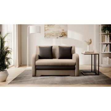 Canapea Extensibilă, textil, bej, maro închis