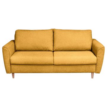 Canapea Extensibilă, textil, galben muștar