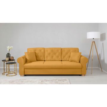Canapea Extensibilă, textil, galben