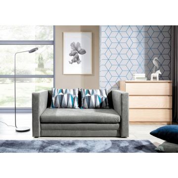 Canapea Extensibilă, textil, gri albastru