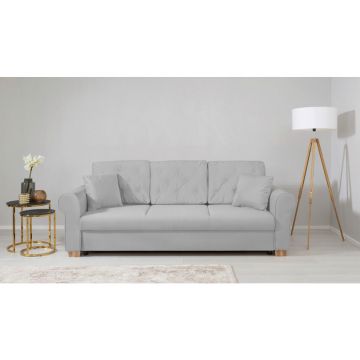 Canapea Extensibilă, textil, gri deschis