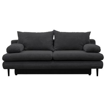 Canapea Extensibilă, textil, gri închis