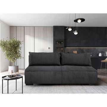 Canapea Extensibilă, textil, gri închis