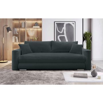 Canapea Extensibilă, textil, gri închis